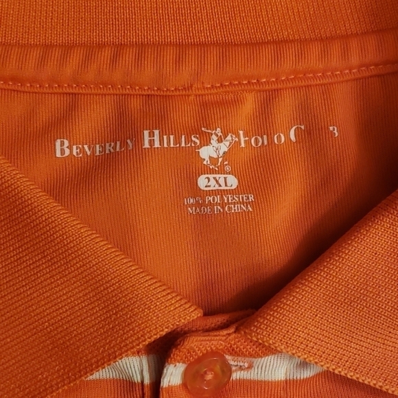 Beverly Hills Polo Club Golf Polo TN Orange EUC - Picture 2 of 8